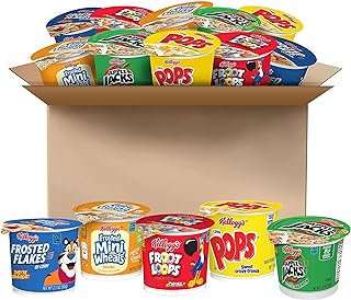 Kellogg's Breakfast Cereal Cups, Kids Snacks, Family Breakfast, Variety Pack (24 Cups)