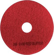 3M Buffer Floor Pad 5100, Red, 20", 5/Case | Removes Soil, Scratches, Scuff Marks, and Black Shoe Heel Marks