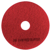 3M Buffer Floor Pad 5100, Red, 20", 5/Case