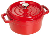 Round Cocotte - 9Qt - Cherry by STAUB – 30cm, 8.4 liters, Cast Iron, 03) Cherry, Model 1004228