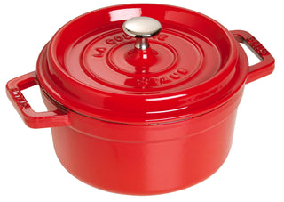 Round Cocotte - 9Qt - Cherry by STAUB – 30cm, 8.4 liters, Cast Iron, 03) Cherry, Model 1004228