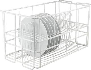 10 Strawberry Street 20-Compartment Dinner Plate Rack, Holds 10"-11" Dinner Plates, White