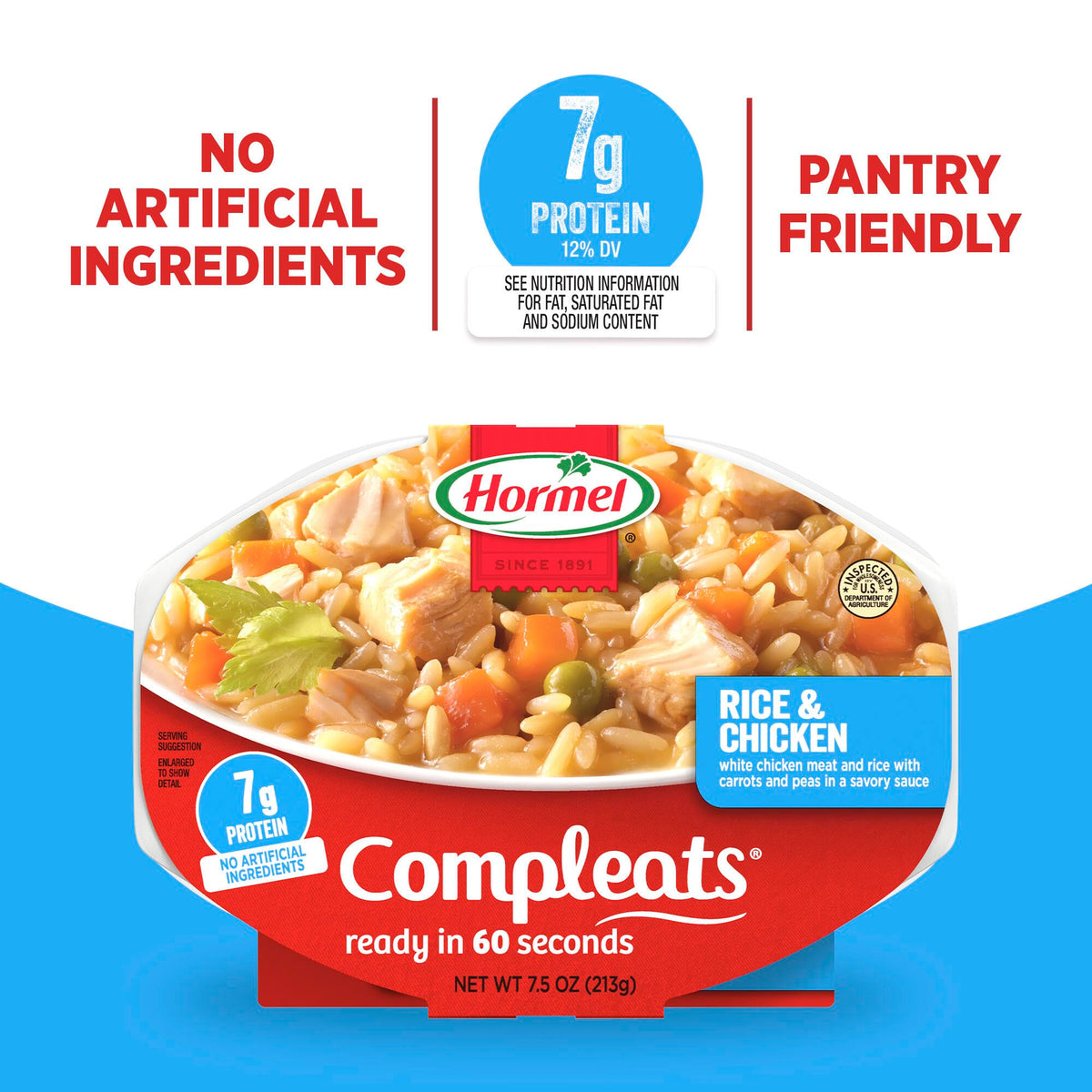 HORMEL COMPLEATS Rice & Chicken / 7.5 Ounce (Pack of 7) / 1 Seasoned Rice