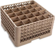 Vollrath Traex TR6BBBB Beige 25 Compartment Glass Rack with 4 Extenders