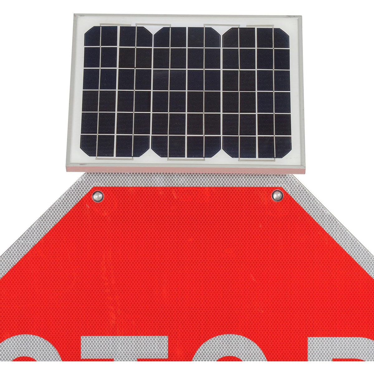 Solar Powered Flashing LED Stop Sign by Global Industrial – 4.8"L x 33"W x 33"H, Polycarbonate, Red, Model 708312