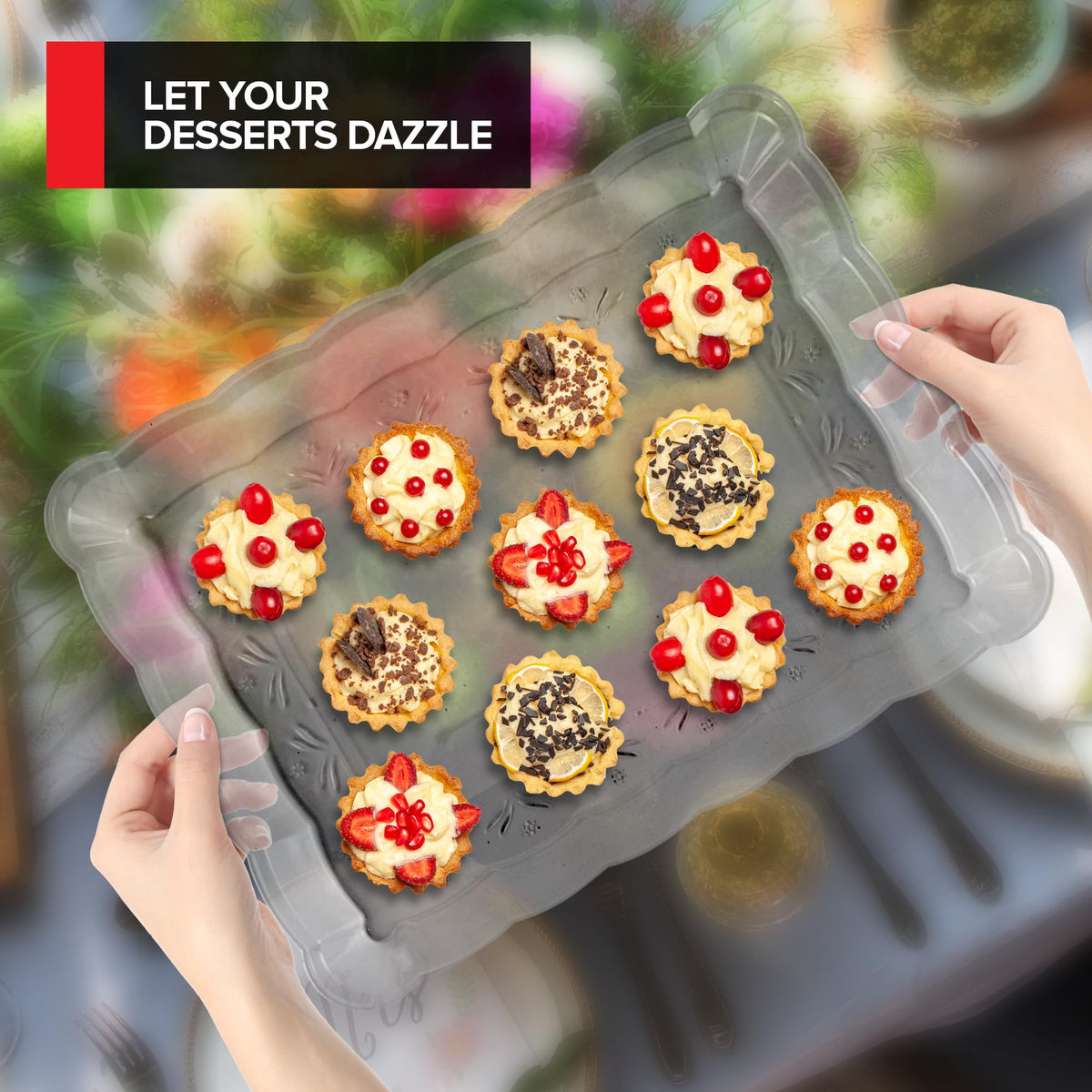 Stock Your Home 24 / 1 Pack Pack of 24 / Clear Serving Trays