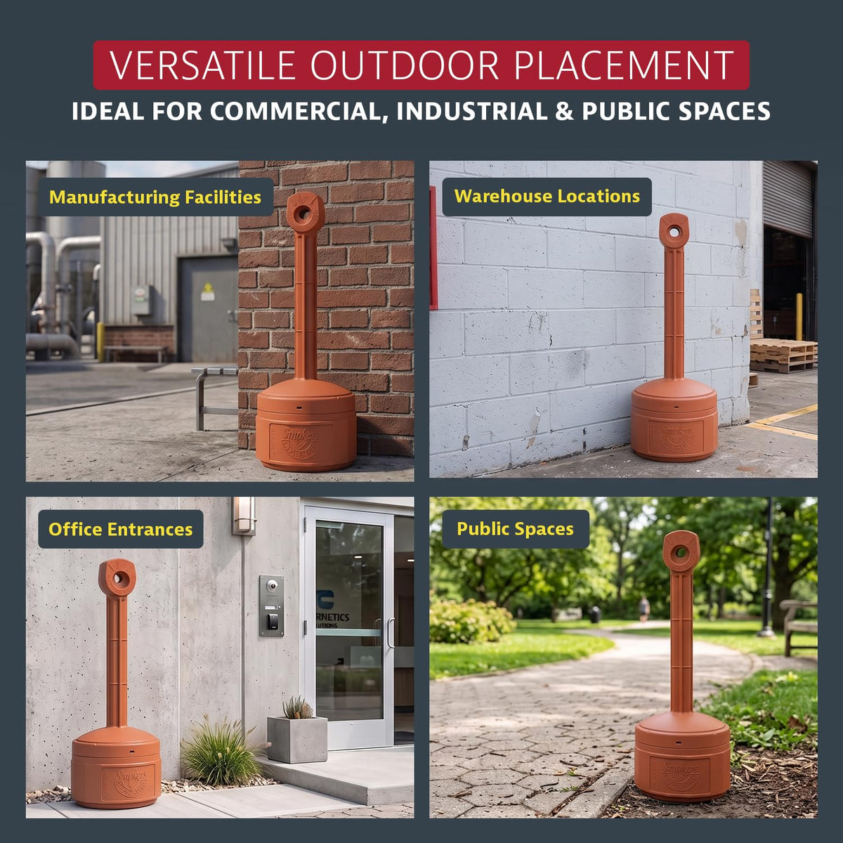 Justrite Terracotta / 1 Gallon / Smokers Cease Smoking Receptacles