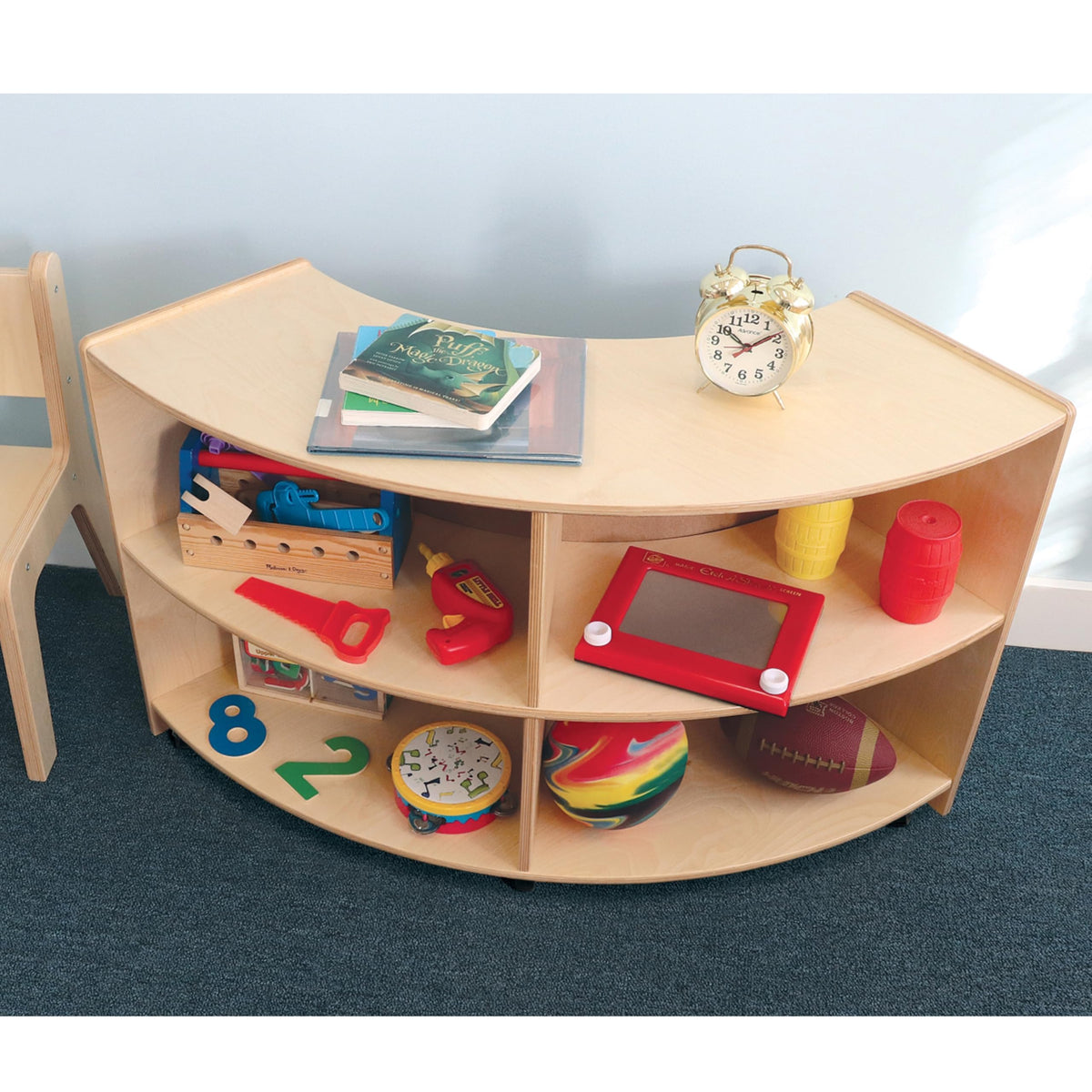 Birch Laminate Curved Storage by Whitney Brothers – Back Curve In, Birch plywood, Natural Uv, Model WB0655