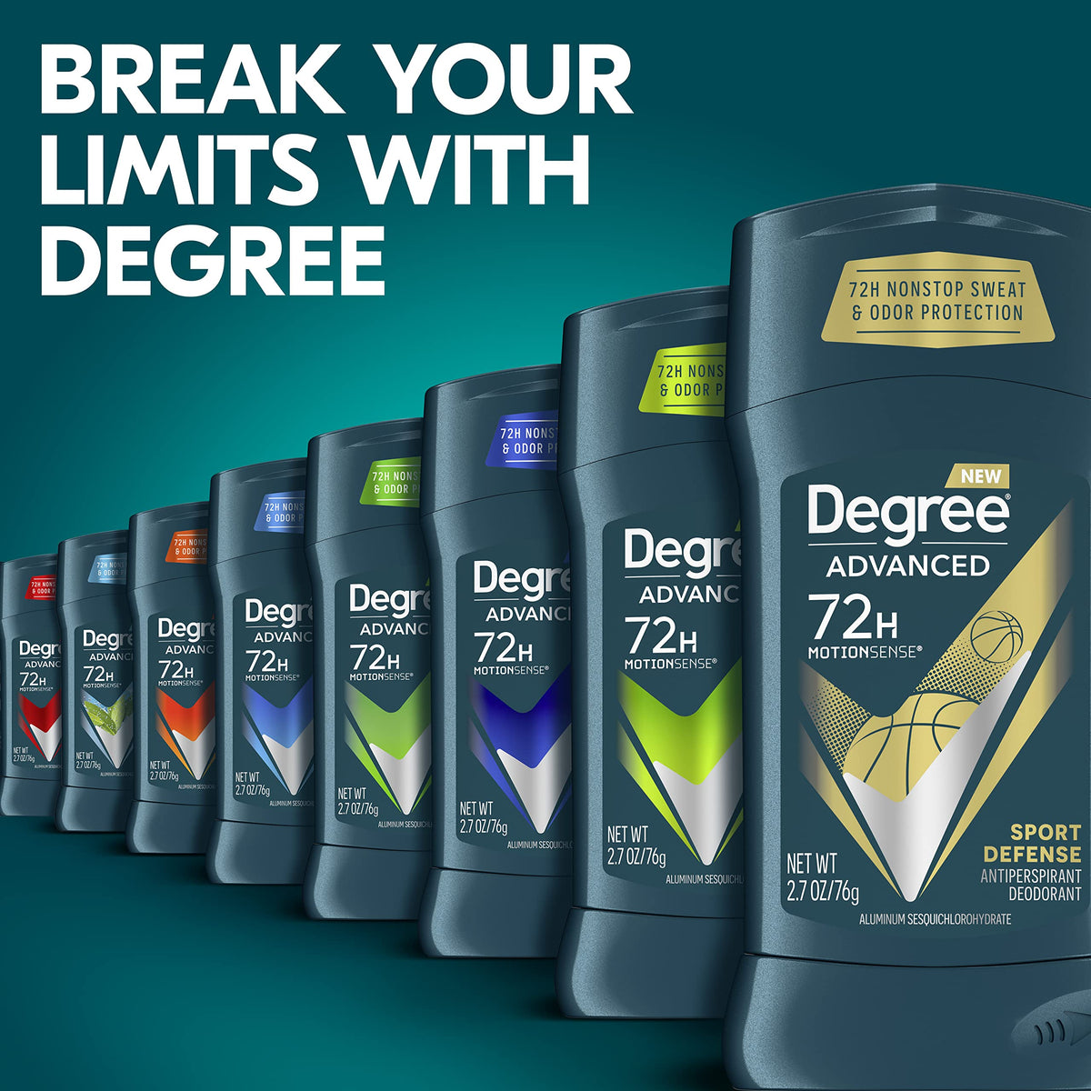 Advanced Antiperspirant Deodorant Sport Defense 2.7 oz 4 Count by Degree – 2.7 Ounce (Pack of 4), Pack of 4