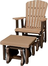 American Furniture Classics Model 515-601CTB Fan Back Glider and Ottoman Glider in Cedar with a Tudor Brown Base, Made in The USA