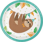 Creative Converting "Sloth Party Dessert Plates, 8 ct, 7"", Multicolor"