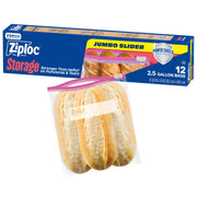 2.5 Gallon Jumbo Storage Slider Bag by Ziploc – 12 Count, 2.5 gallons, Plastic, Clear, Model 395100