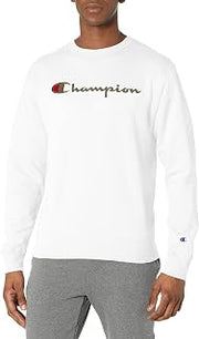 Champion Men's Powerblend Fleece Crew, Multi Color Script