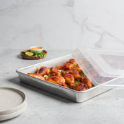 Naturals Big Batch Pan with Lid and Recipe Booklet by Nordic Ware – Extra-Large High-Sided + Lid + Recipe Booklet, Aluminum, Natural, Model 35769AMZM