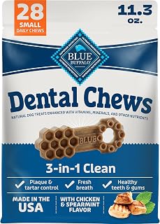 Blue Buffalo Chicken & Spearmint Small Dental Chews, 11.3 oz, 28 ct