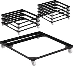 Flash Furniture 8 Pack HERCULES Series Steel Stack Chair and Church Chair Dolly | Durable Construction, Commercial Use