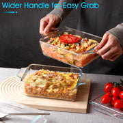 Nutriups Glass Casserole Dish Set, Tempered Glass, Rectangular 5.7in x 7in