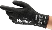 Ansell HyFlex 11-751 Cut Protection Gloves - Medium Duty, High Cut Resistance, Comfortable, Medium, Black, size 8, 11751080