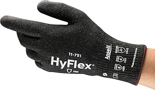 Ansell HyFlex 11-751 Cut Protection Gloves - Medium Duty, High Cut Resistance, Comfortable, Medium, Black, size 8, 11751080