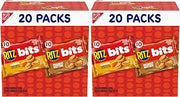 Bits Cheese and RITZ Bits Peanut Butter Sandwich Crackers Variety Pack, Lunch Snacks, 20 Snack Packs, (Pack of 8)
