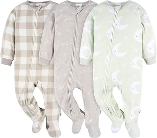 Gerber Baby Boys & Girls 3-Pack Fleece Footed Pajamas