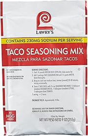 Lawry's Taco Seasoning Mix, 9 oz - One 9 Ounce Packet of Taco Seasoning Mix, Best for Chicken, Beef, Fish, Pork or Plant-Based Tacos