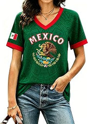 Mexico Shirts for Women Mexican Graphic T-Shirts Mexico Flag Tops