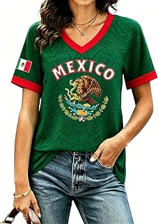 Mexico Shirts for Women Mexican Graphic T-Shirts Mexico Flag Tops
