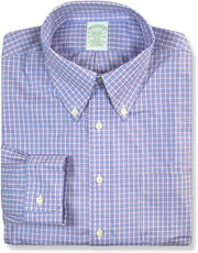 Brooks Brothers Mens Milano Slim Fit Supima Cotton Square Plaids Pocket Shirt,
