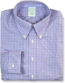 Brooks Brothers Mens Milano Slim Fit Supima Cotton Square Plaids Pocket Shirt,