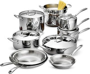 Tramontina 80116/568DS Stainless Steel Tri-Ply Clad Cookware Set, 14-Piece, Made in China