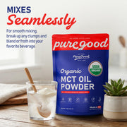 Organic MCT Oil Powder with Prebiotic Fiber (2 Pack) by PureGood – 8 Ounce (Pack of 2), Blue, Pack of 2
