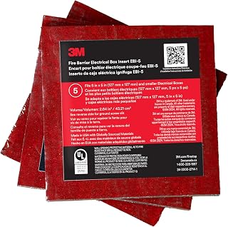 3M Fire Barrier Electrical Box Inserts EBI-4, 3.25 in x 3.25 in x 3/16 in
