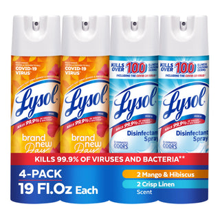 Disinfectant Spray by Lysol – 19 Fl Oz (Pack of 4), Pack of 4
