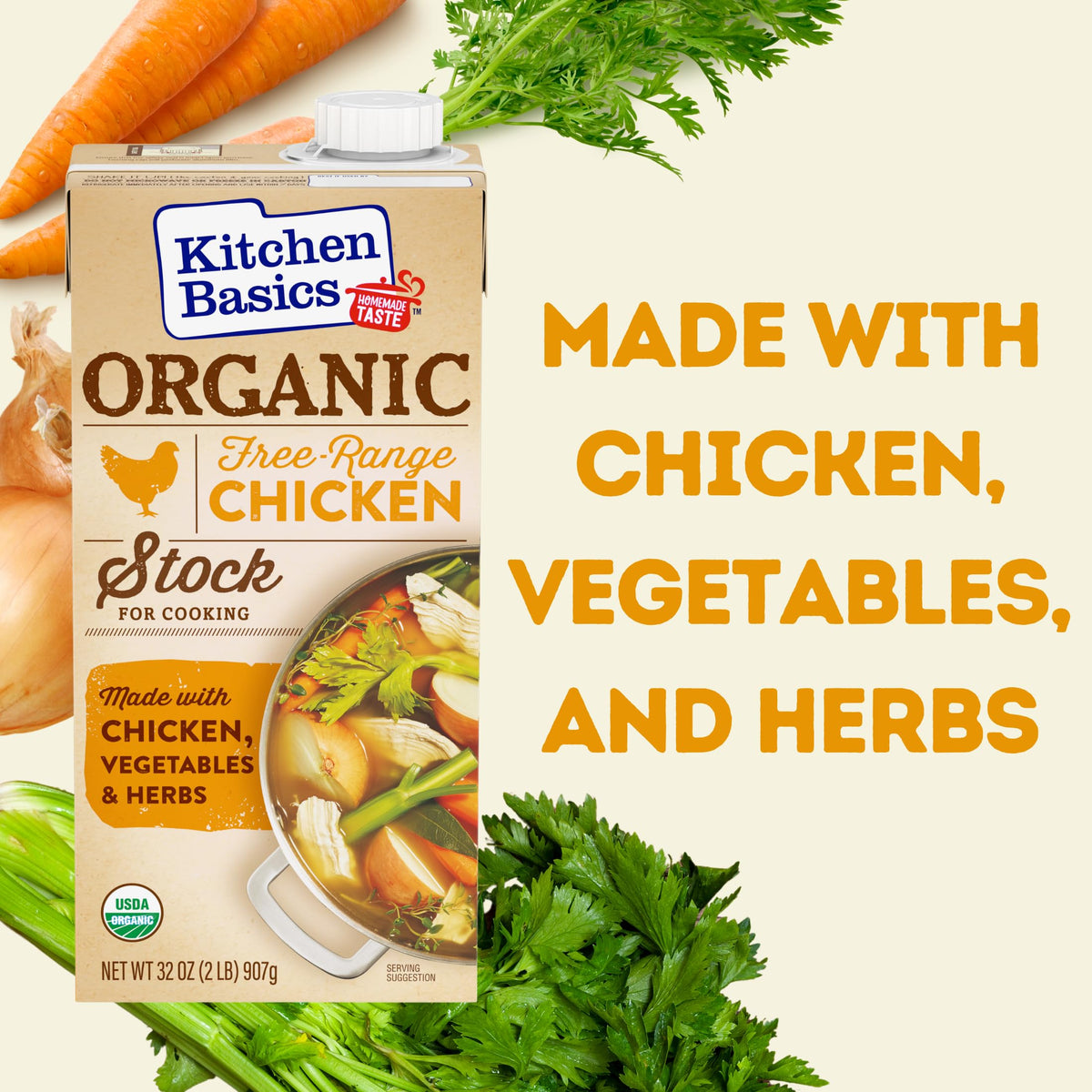 Kitchen Basics Free Range Chicken / 32 Fl Oz (Pack of 12) / 1 Chicken