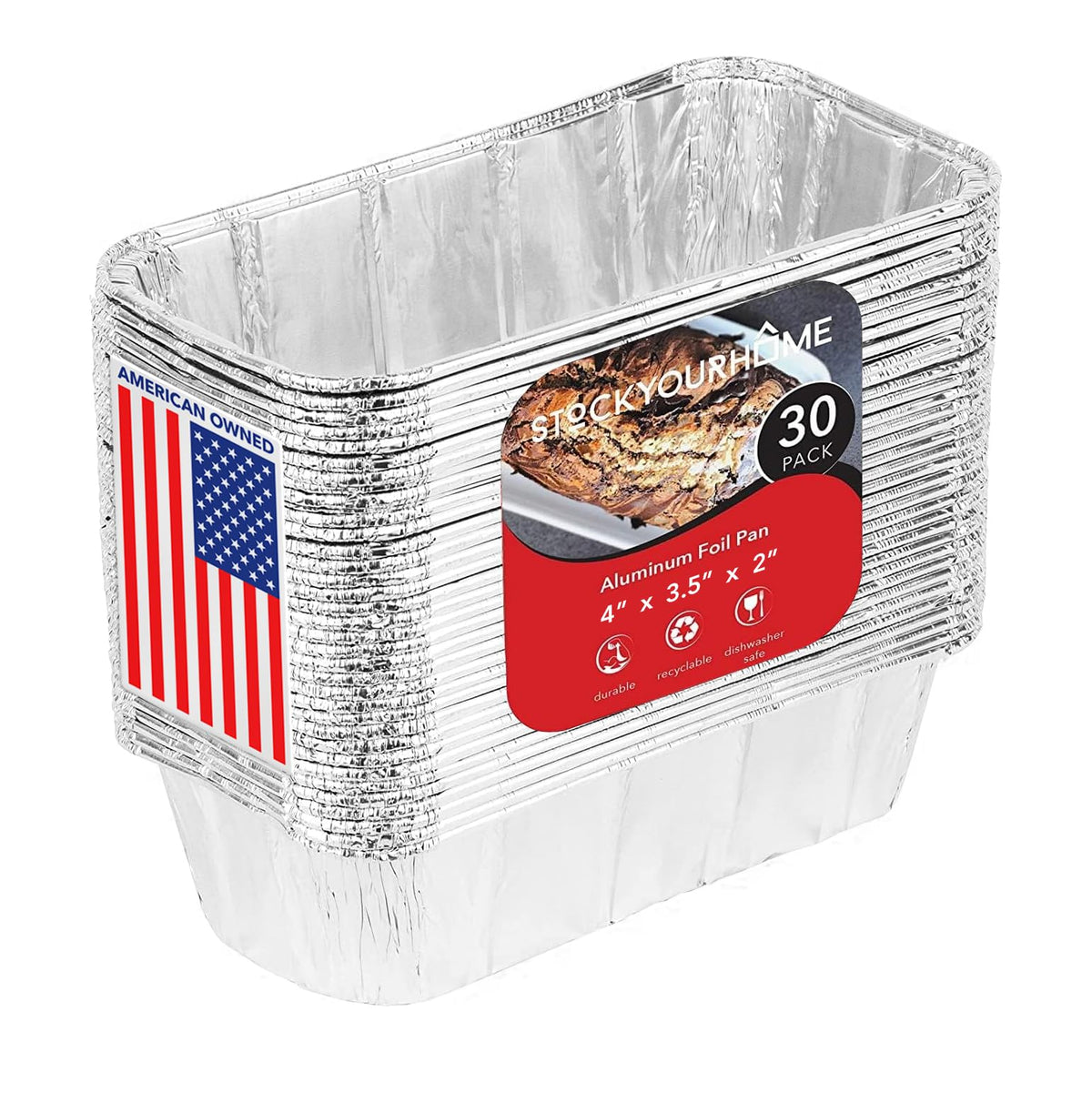 Stock Your Home Pans / 30 Pack / Silver Loaf Pans