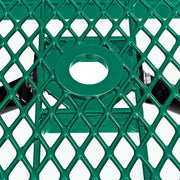 8’L Rectangular Picnic Table by Global Industrial – 96D x 62W x 29.5H in, Metal, Green, Model 277153GNKD