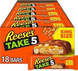 Reese's TAKE 5 Pretzel, Peanut and Chocolate King Size, Candy Bars, 2.25 oz (18 Count)