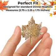 Cleentable Leaf Napkin Rings, Set of 12, Antique Gold