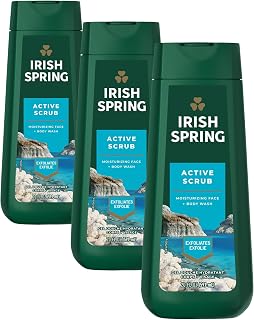 Irish Spring Active Scrub Body Wash for Men, 20 Oz (Pack of 3)