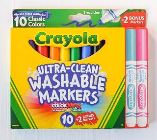 Crayola Ultra Clean Washable Markers 10 Classic Colors + 2 Bonus Markers