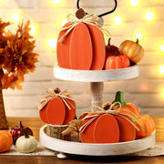 Ferraycle Wooden Pumpkin Decor, Set of 3, Orange