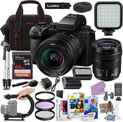 Panasonic LUMIX S5 IIX Mirrorless Camera with 20-60mm Lens Bundle + Accessory Package with 64GB Memory, LED Light, U-Grip, Case, Extra Battery, Software & More (34 Items)