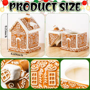 Chunful Gingerbread House Cookie Jar, Ceramic, Brown and White