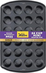 Wilton Gold Non-Stick Muffin Pan, Made Without PFAS, 24-Cup
