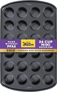Wilton Gold Non-Stick Muffin Pan, Made Without PFAS, 24-Cup