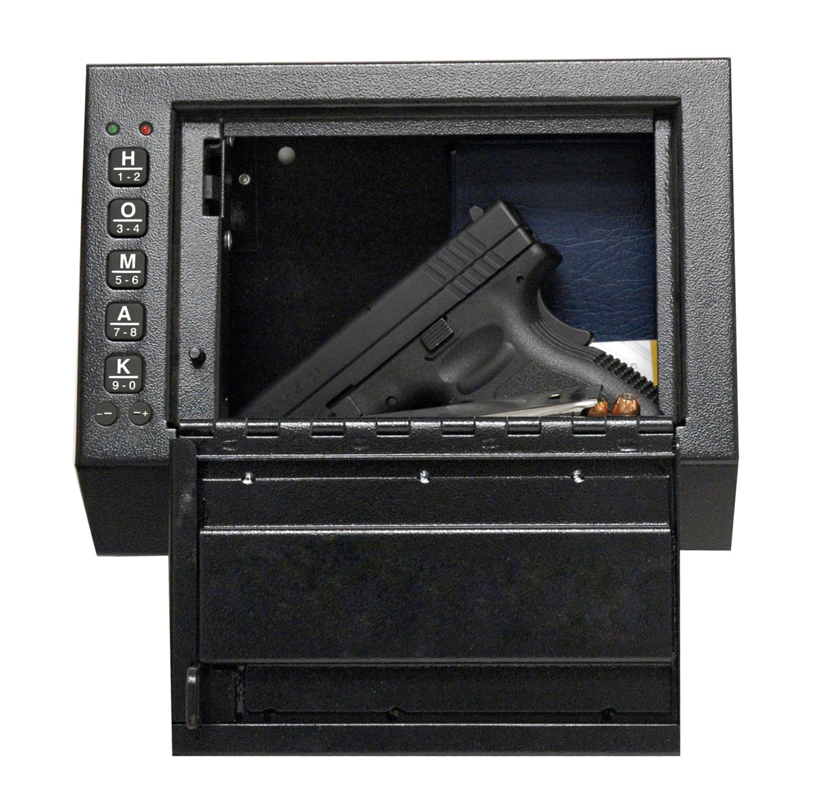 First Watch Electronic Access Pistol Box by Homak – 3.5 Inch, 182.25 cubic_inches, Rugged steel, Flat Black, Model HS10036683