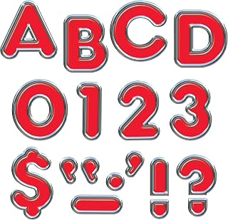 Trend Enterprises Colorful Chrome Uc Ready Letters (72 Piece), 4", Red