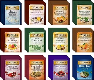 Twinings 48 Tea Bags Herbal Variety Pack – 12 Herbal Flavors, Caffeine-Free, Individually Wrapped, Perfect Tea for Any Occasion