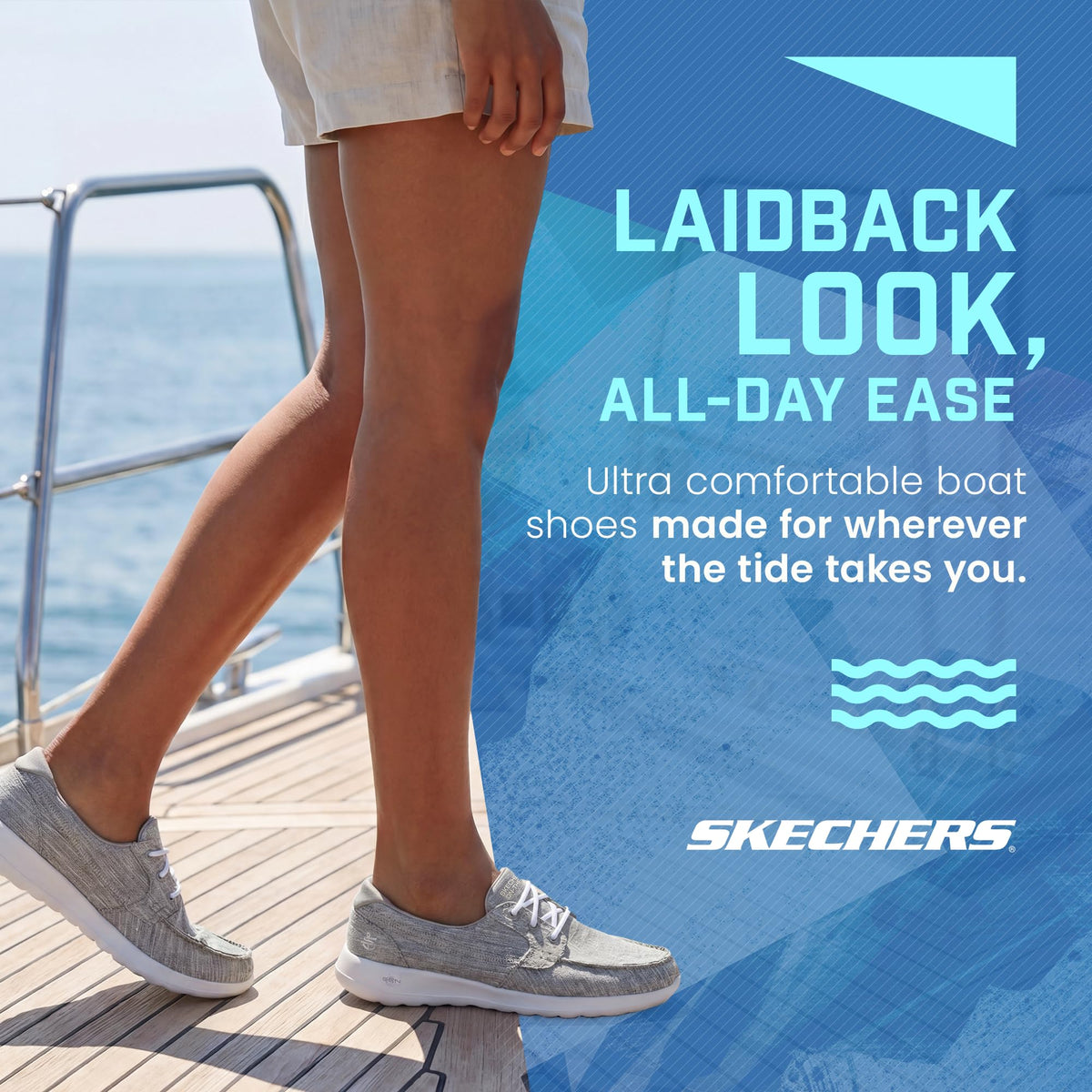 Women's Go Walk Lite - Isla Boat Shoe by Skechers – 5.5, Grey, Pack of 2, Model 15433-37-5.5 M US